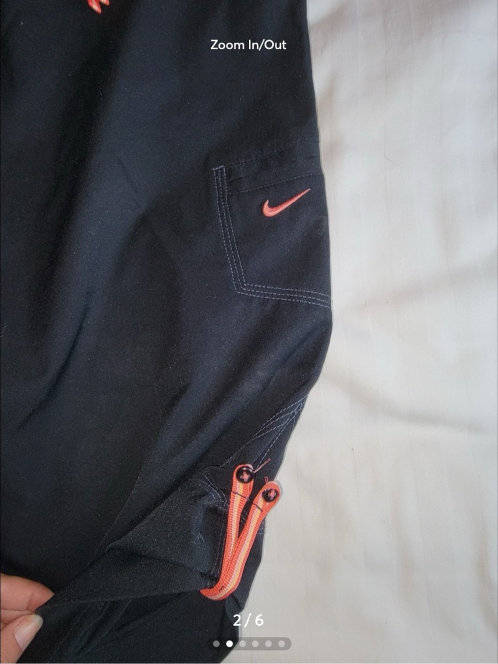 Nike Black Capri Pants with Coral Accent Drawstring - Picture 2 of 6